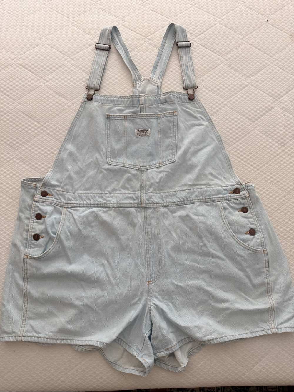 Levi's Light Blue Denim Short Overalls